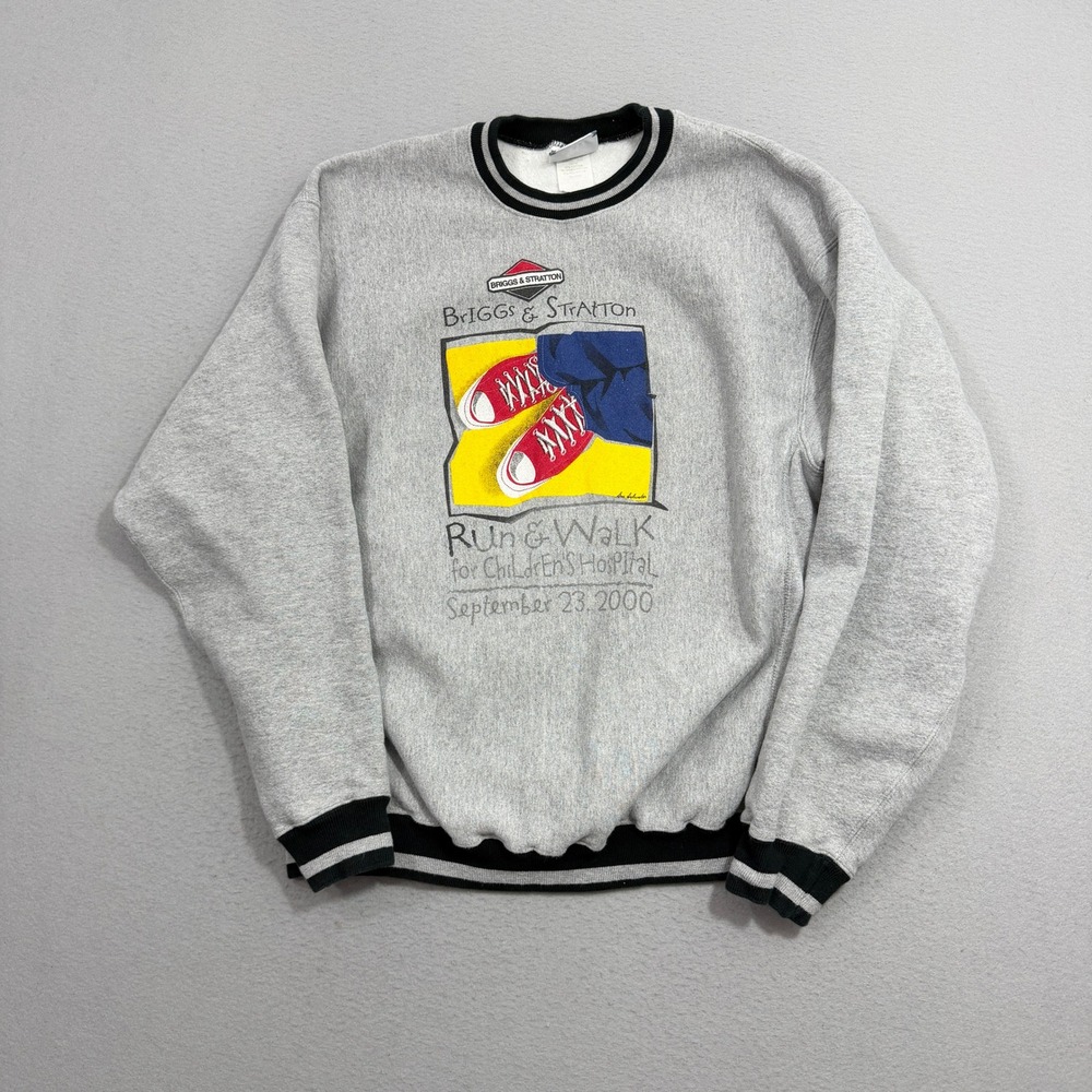 Vintage Lee Sweatshirt XL Briggs & Stratton Run & Walk 2000 Graphic Crossgrain